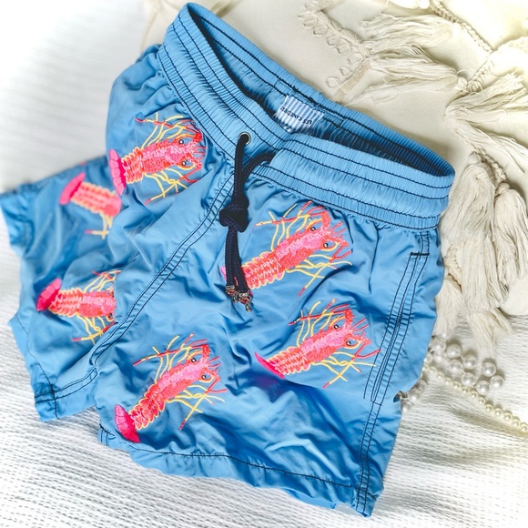 LES CANEBIERS | XS/S | All Over Lobster Light Blue Menβs Swimtrunks Boardshorts - Picture 6 of 16
